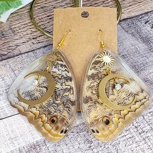 Moth Wing Dangle Earrings #122
